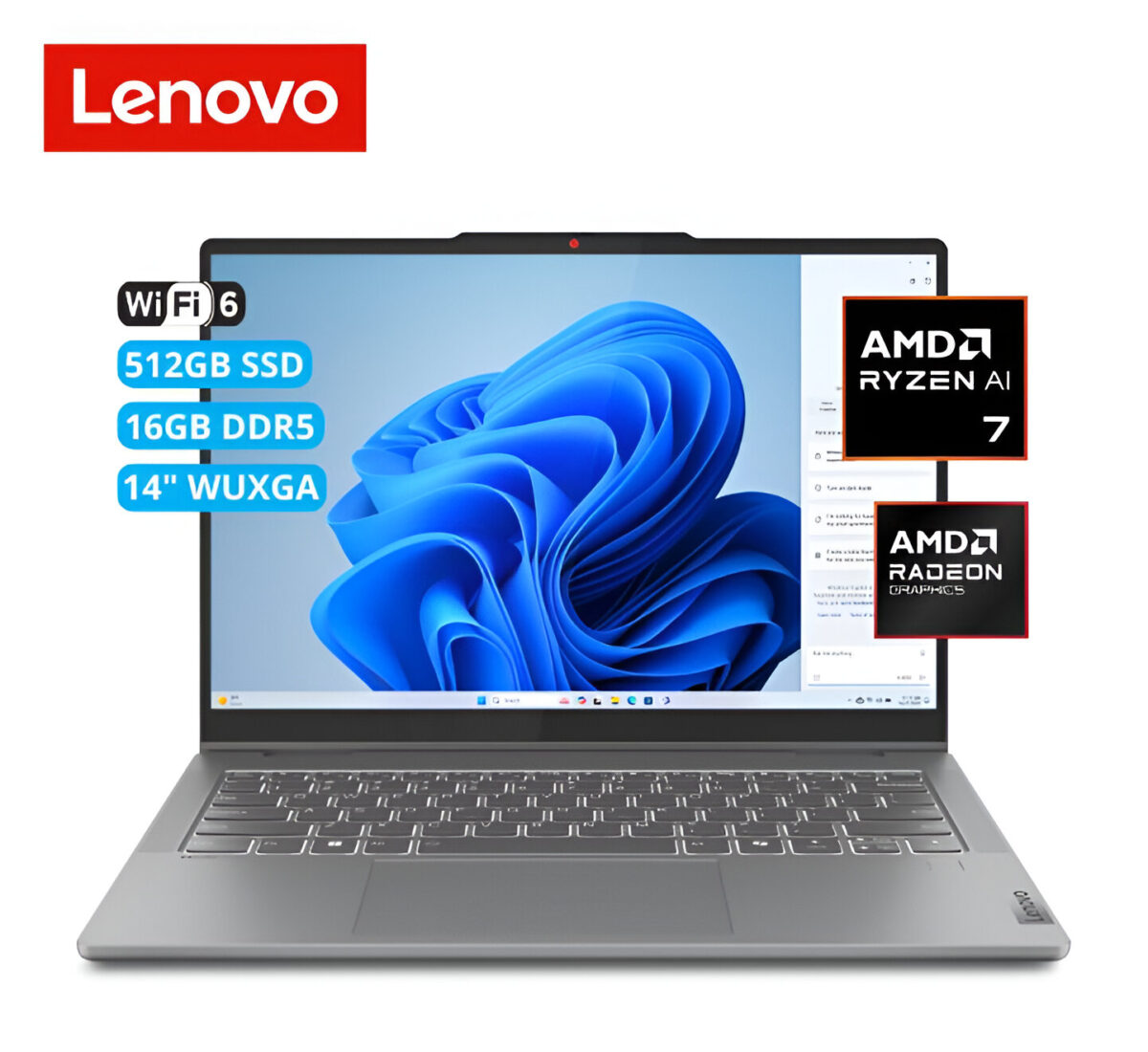 LENOVO IDEAPAD 5 2-IN-1 14AHP9, AMD RYZEN 7 8845HS, 16GB LPDDR5, 512GB SSD, PANTALLA 14" WUXGA TOUCH.